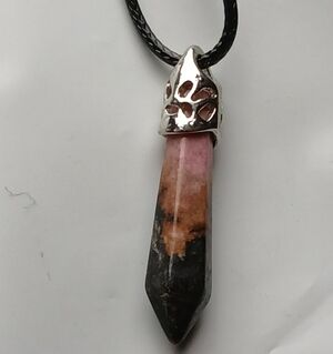 Elegant Rhodonite Stone Pendant Necklace